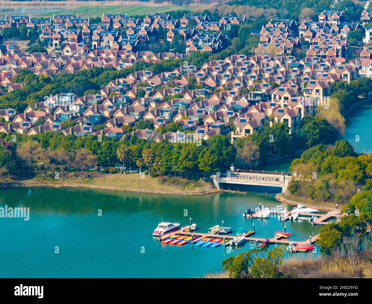 KUNSHAN, CHINA - FEBRUARY 15, 2023 - An aerial photo shows Huandianshan ...
