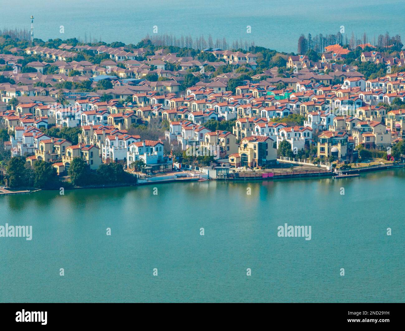 KUNSHAN, CHINA - FEBRUARY 15, 2023 - An aerial photo shows Huandianshan ...