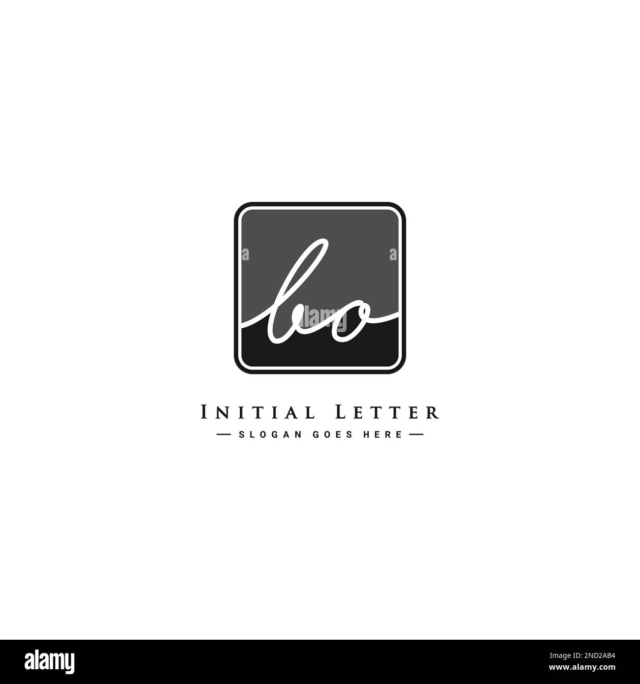 BO Initial Logo in Signature Style for Photography and Fashion Business - Hand Drawn Signature Logo Vector Stock Vector