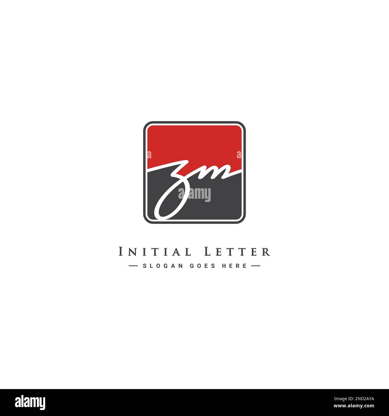 Handwritten Signature logo for Initial Letter ZM - Vector Logo Template for Alphabet Z and M Stock Vector
