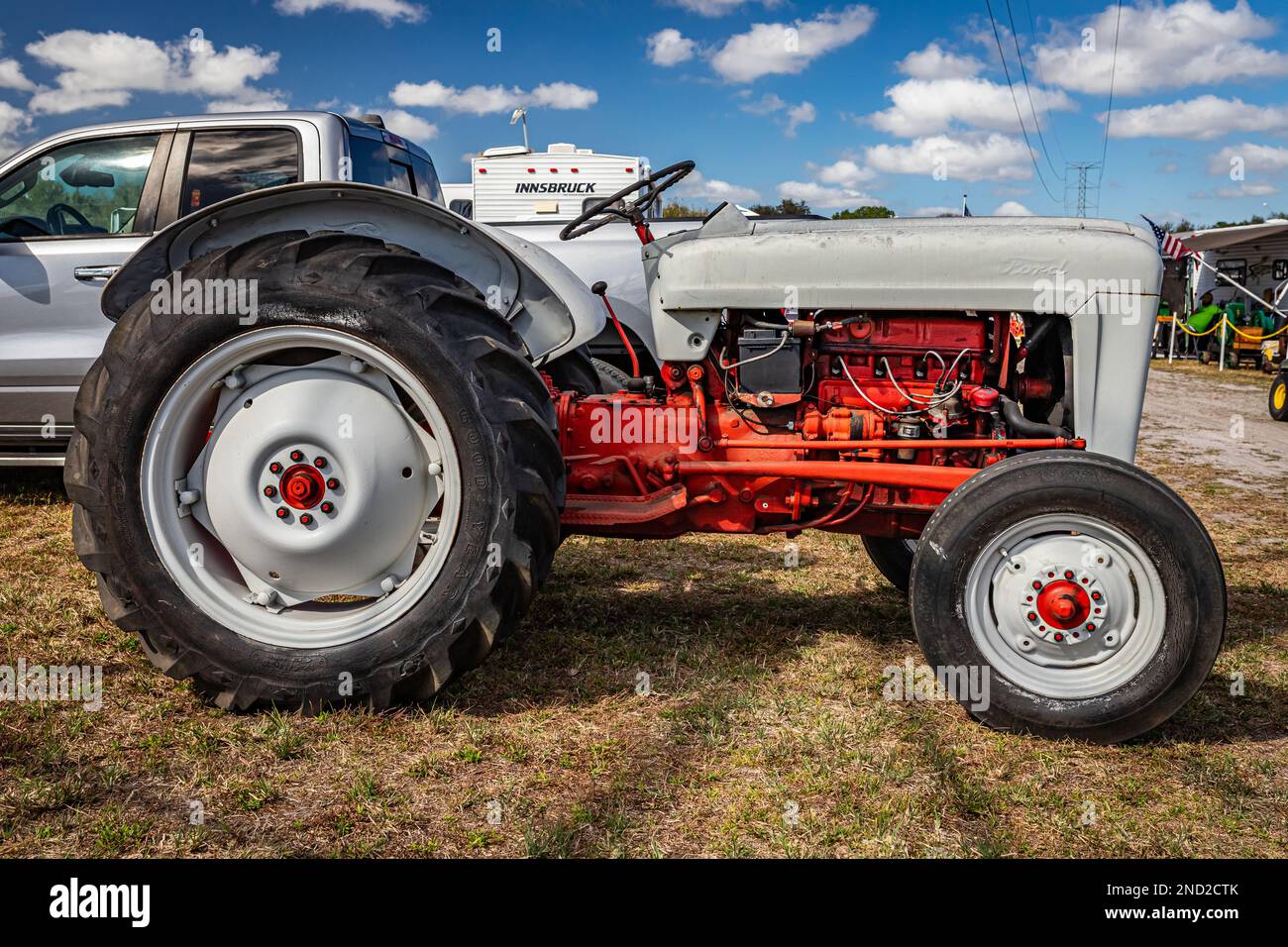 Fort Meade, FL February 24, 2022 High perspective side view of a 1954 Ford 600 Farm Utility