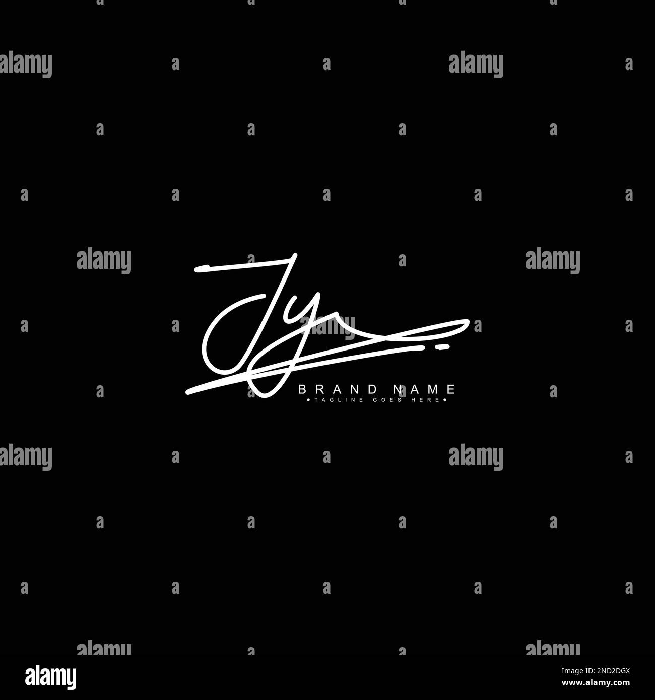 JY Handwritten Signature logo - Vector Logo Template for Beauty, Fashion and Photography Business Stock Vector
