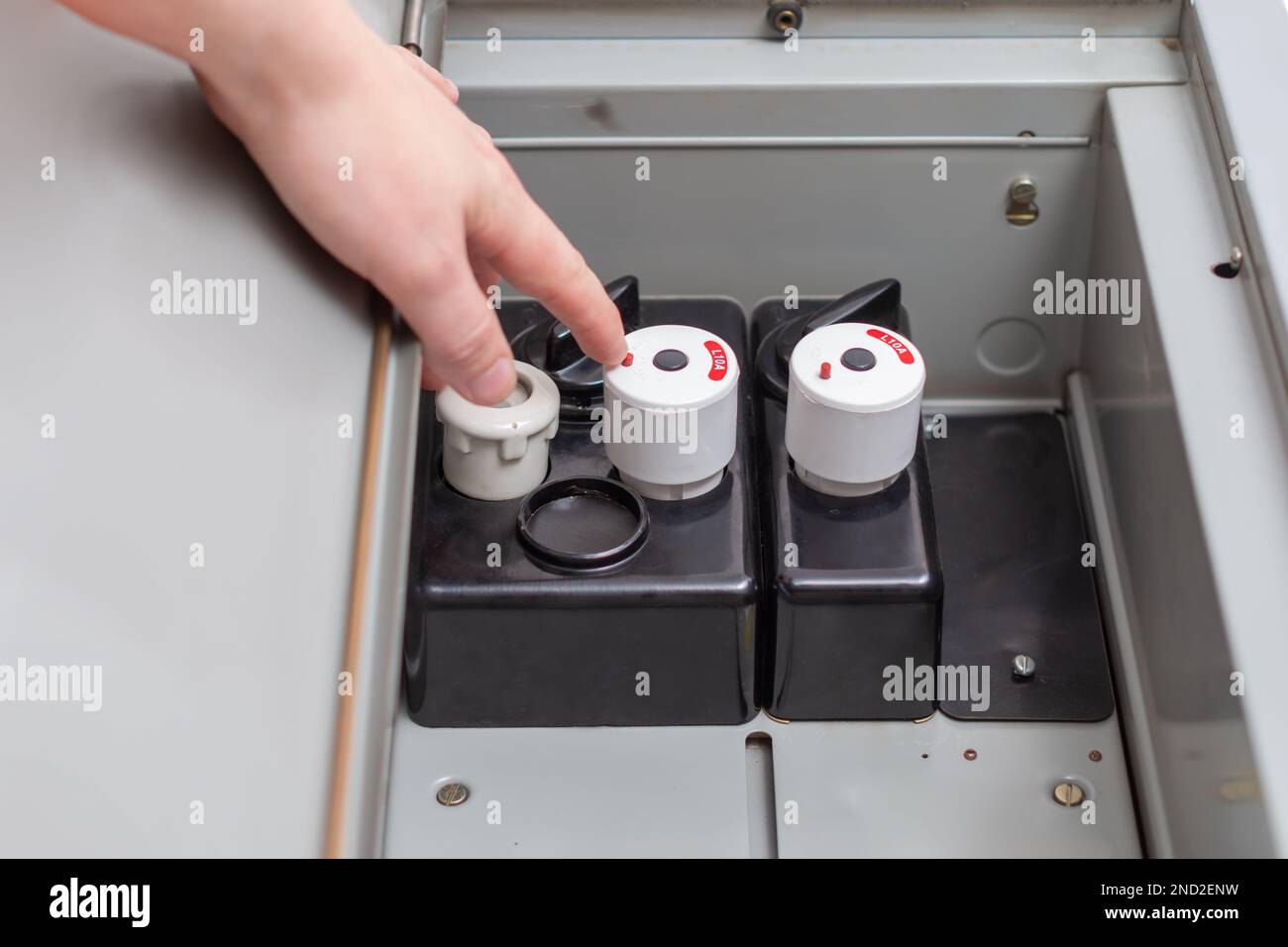 Cut off electricity power 10A fuses box Stock Photo Alamy