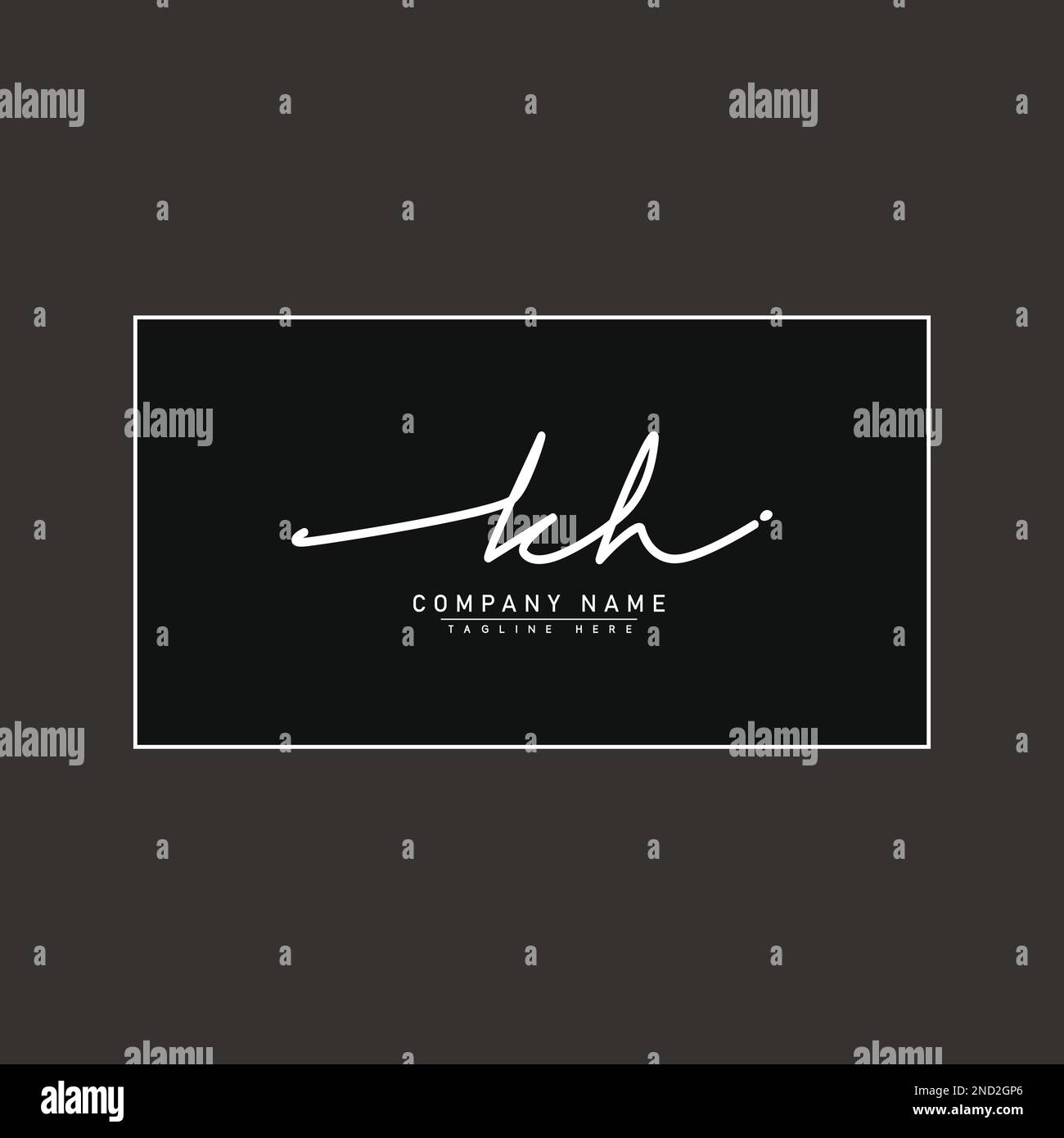 KH Initial Logo in Signature Style for Photography and Fashion Business - Hand Drawn Signature Logo Vector Stock Vector