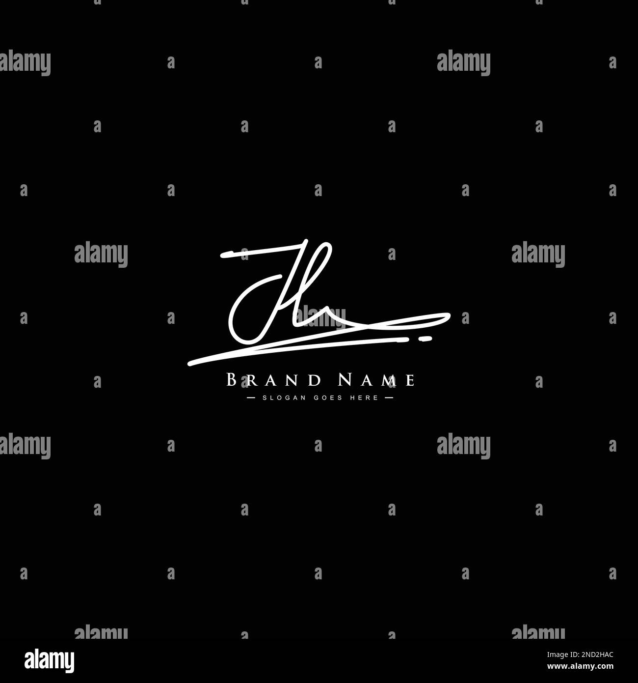 Simple Signature Logo for Alphabet JL - Handwritten Signature for Photography and Fashion Business Stock Vector