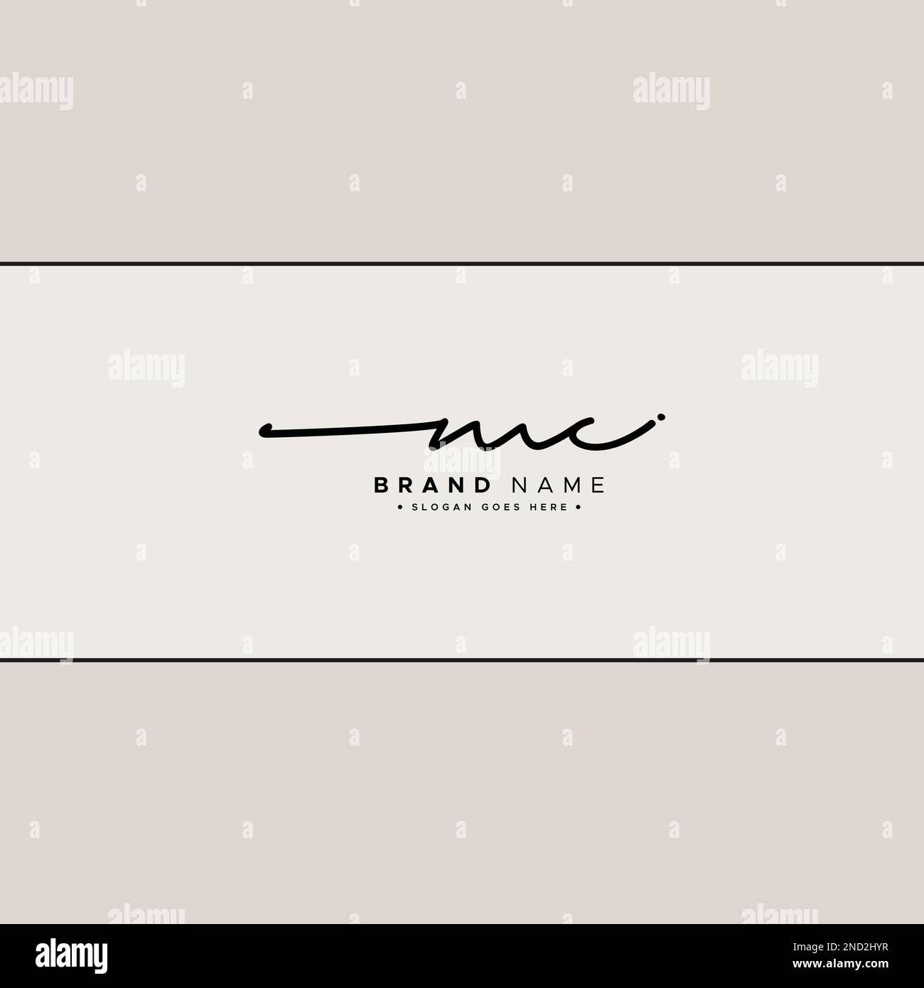 MC Handwritten Signature logo - Vector Logo Template for Beauty, Fashion and Photography Business Stock Vector