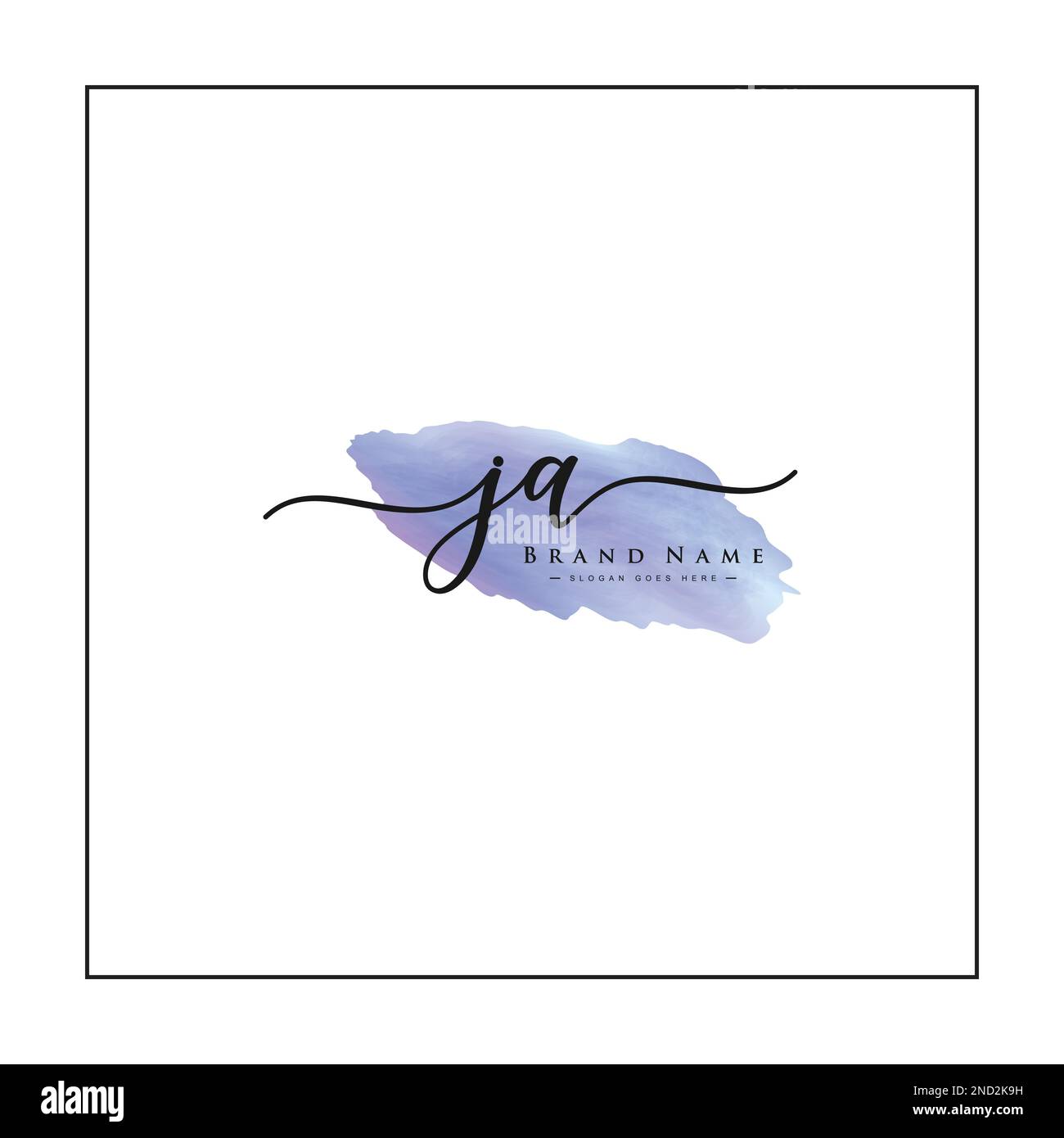 JA Initial Logo in Signature Style for Photography and Fashion Business - Watercolor Signature Logo Vector Stock Vector