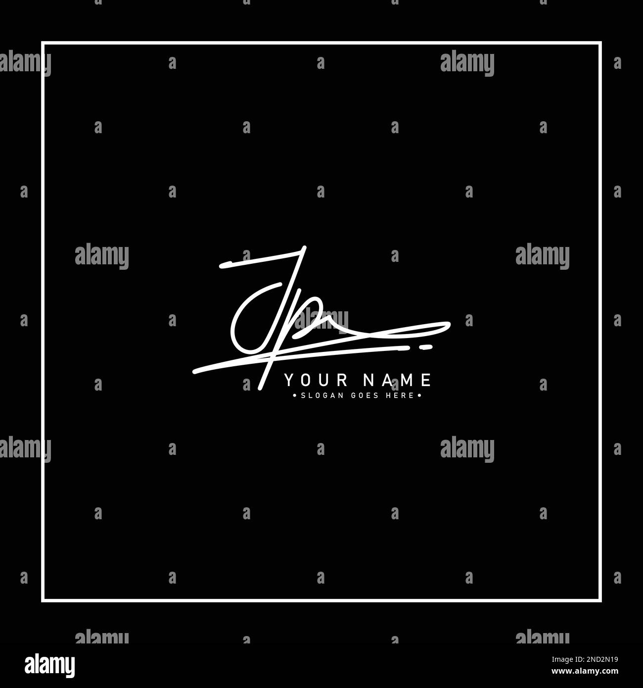 Simple Signature Logo for Alphabet JP Handwritten Signature for