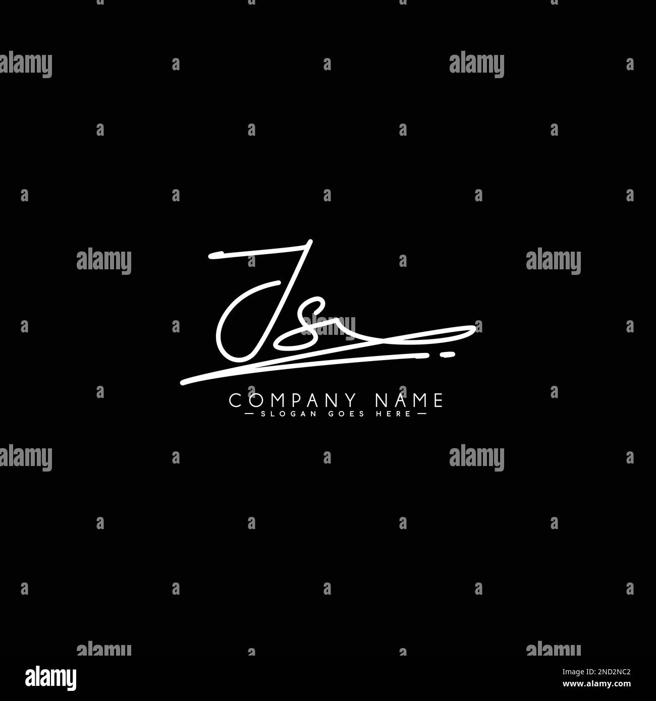 Simple Signature Logo for Alphabet JS - Handwritten Signature for Photography and Fashion Business Stock Vector
