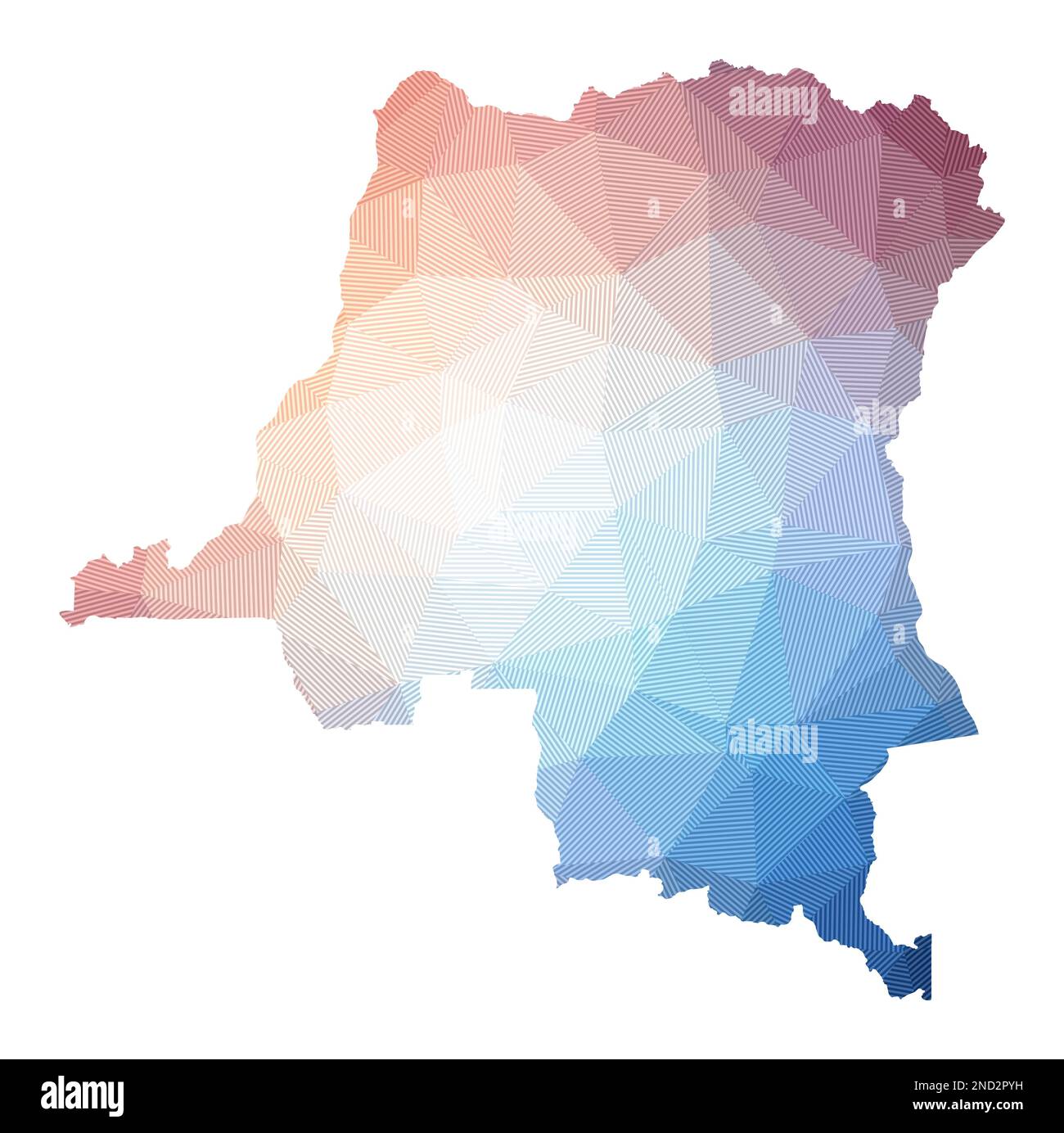 Map Of Dr Congo Low Poly Illustration Of The Country Geometric Design