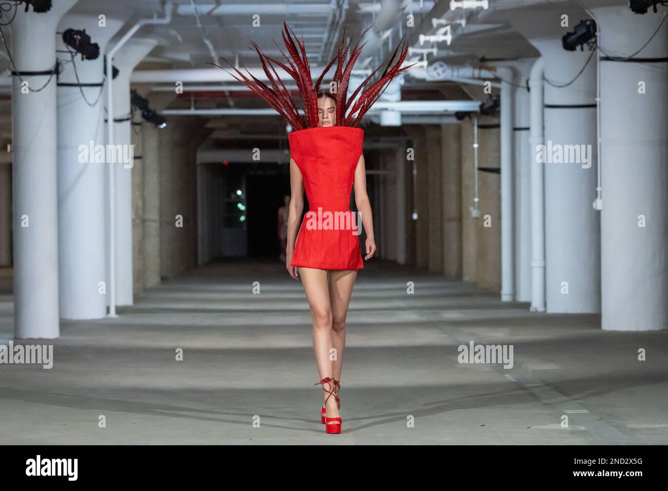 NEW YORK NEW YORK FEBRUARY 14 A Model Walks The Runway At The 