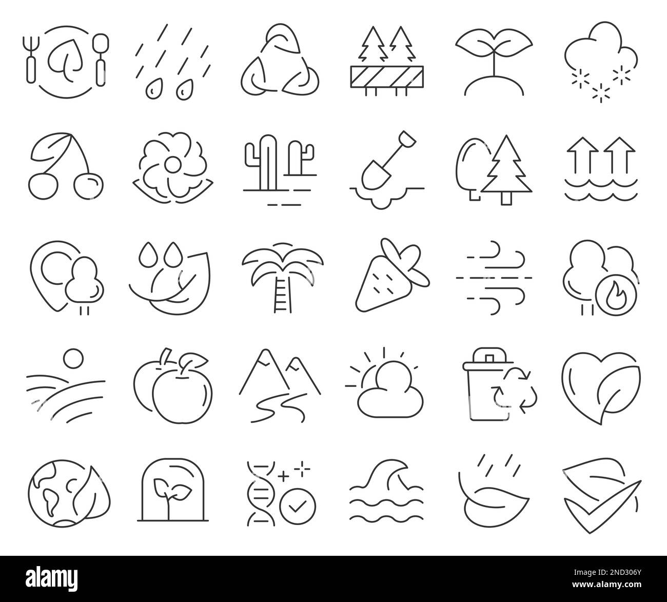 Bio and nature line icons collection. Thin outline icons pack. Vector ...