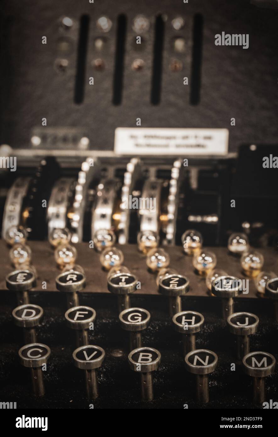 A closeup of a rare German World War II 'Enigma' machine keyboard Stock Photo Alamy
