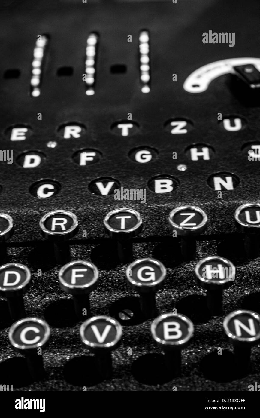 A closeup of a rare German World War II 'Enigma' machine keyboard Stock Photo Alamy