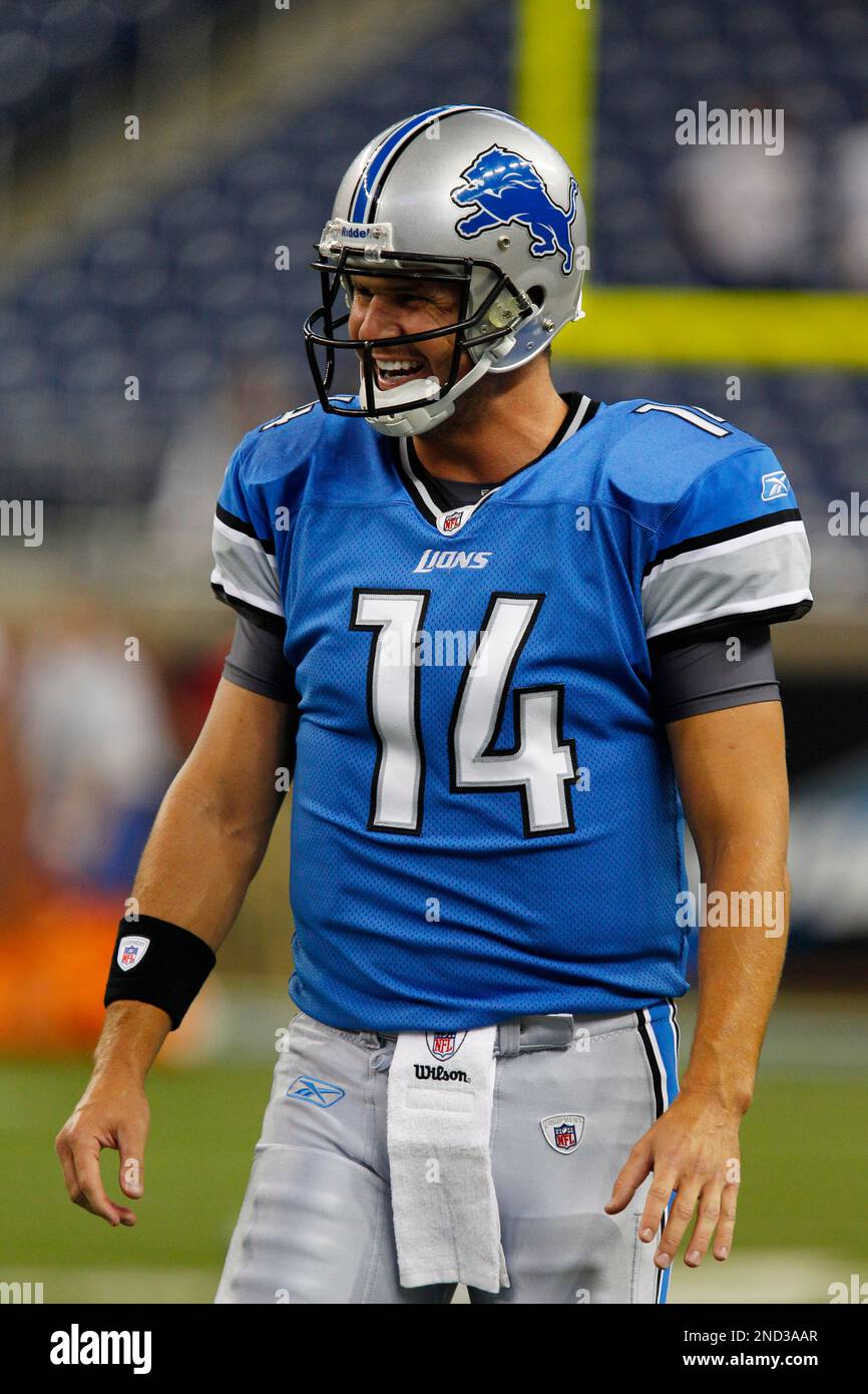 Detroit Lions quarterback Shaun Hill (14) during warmups before the NFL