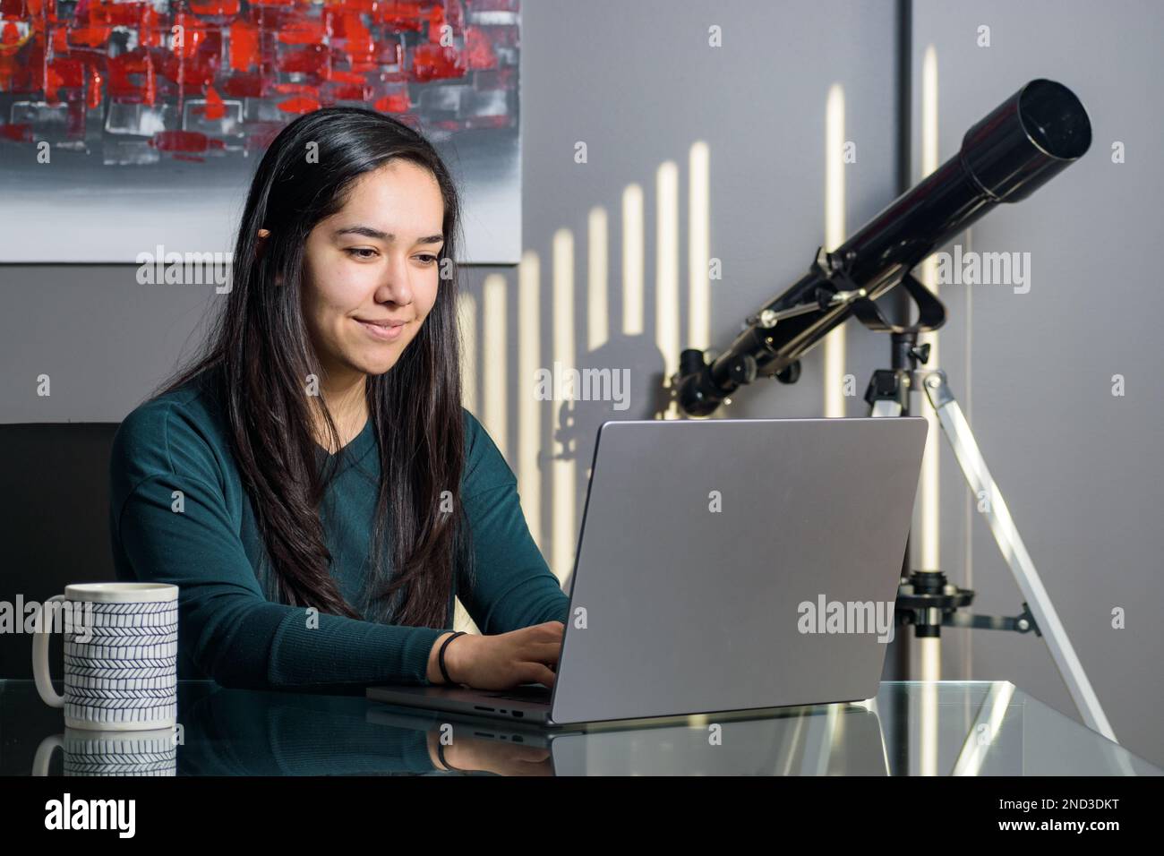 Focused asian woman studying home hi-res stock photography and images ...