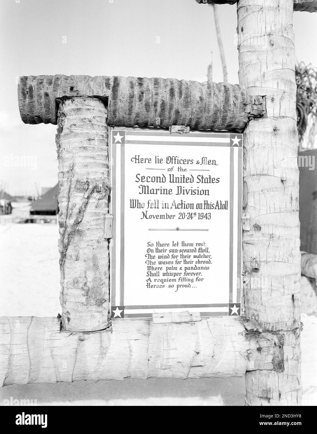 This sign and commemorative epitaph mark the entrance to the U.S