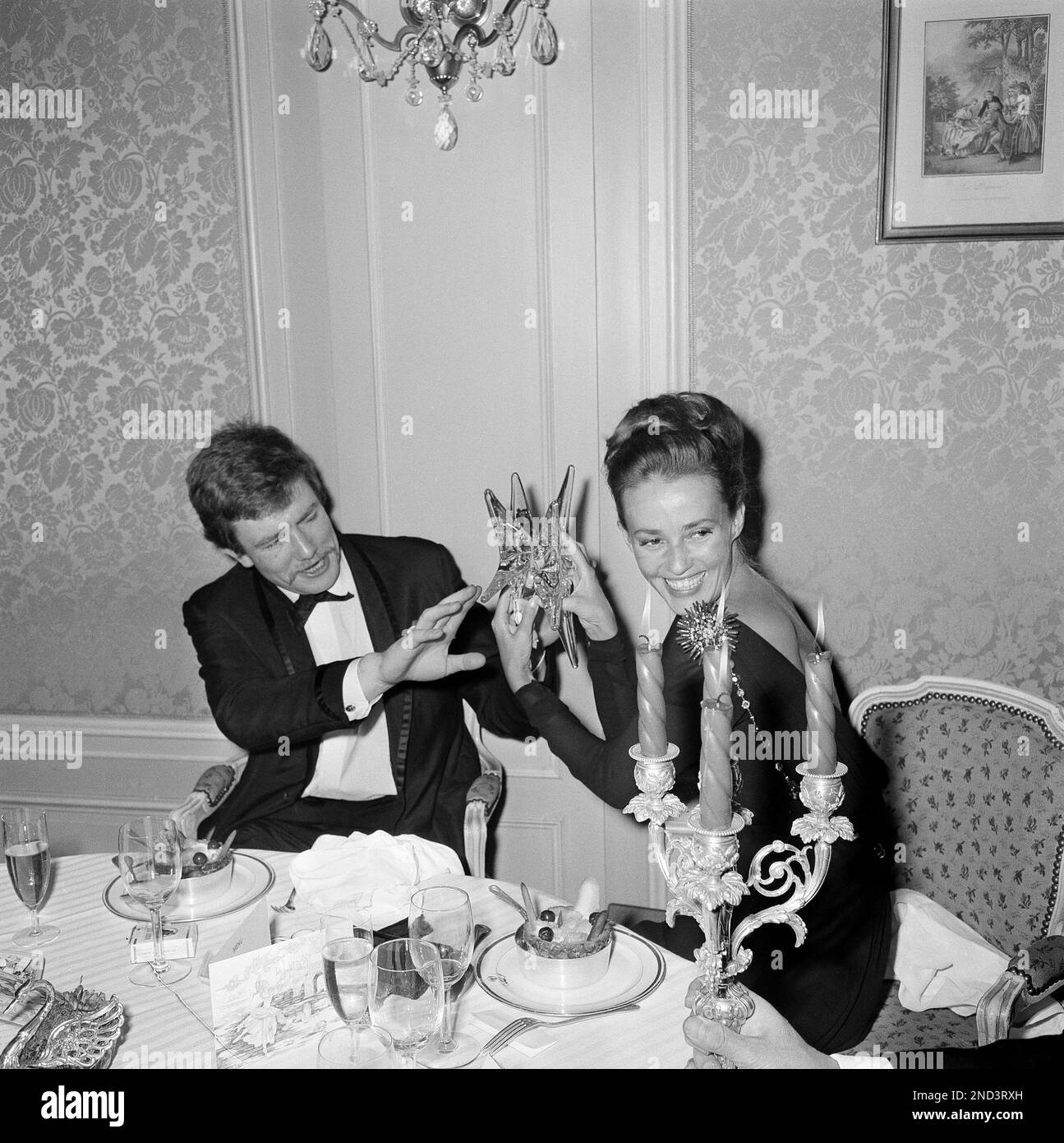 Left to right, English actor Albert Finney, and French actress Jeanne