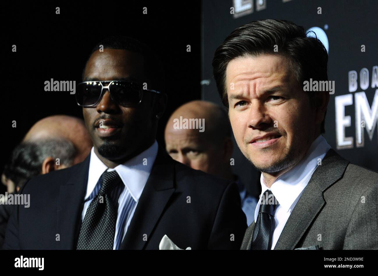 Sean "P Diddy" Combs, left, and actor Mark Wahlberg attend the HBO
