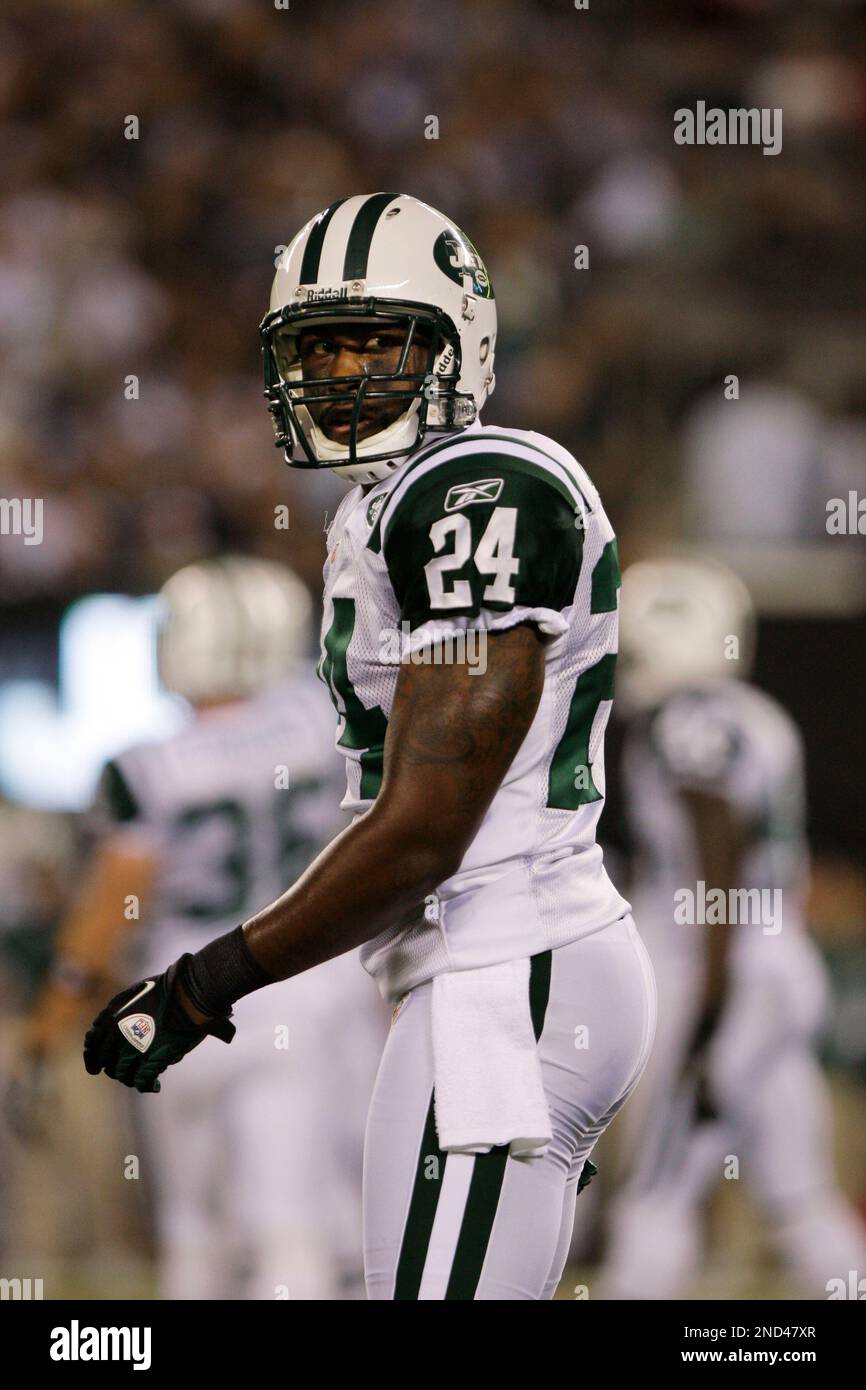 New York Jets Darrelle Revis intercepted a pass intended for New England  Patriots Randy Moss at Giants Stadium in East Rutherford, New Jersey,  Sunday, September 20, 2009. The Jets won 16-9. (Photo