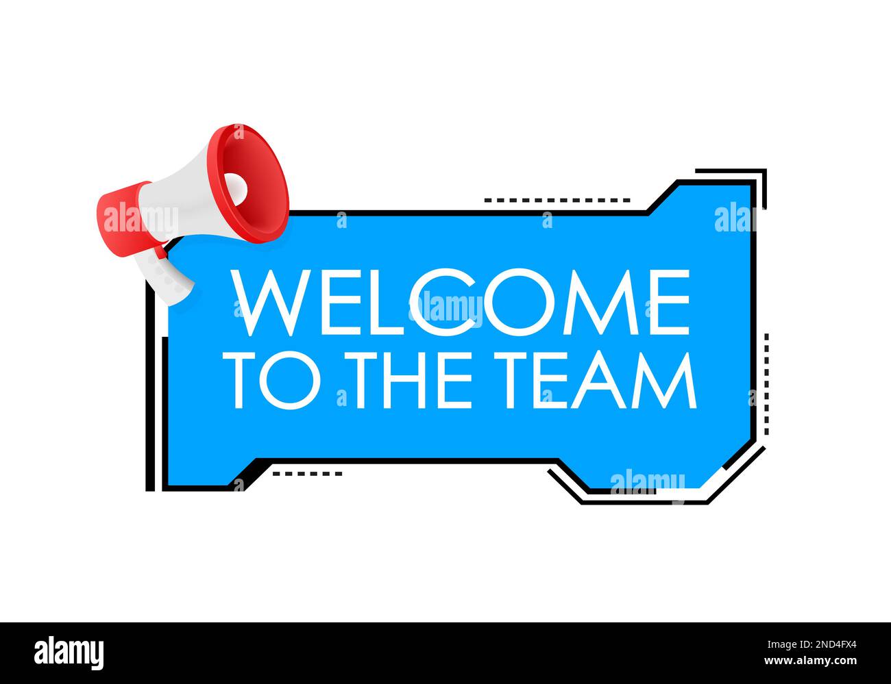 Welcome to the team written on speech bubble. Advertising sign. Vector ...