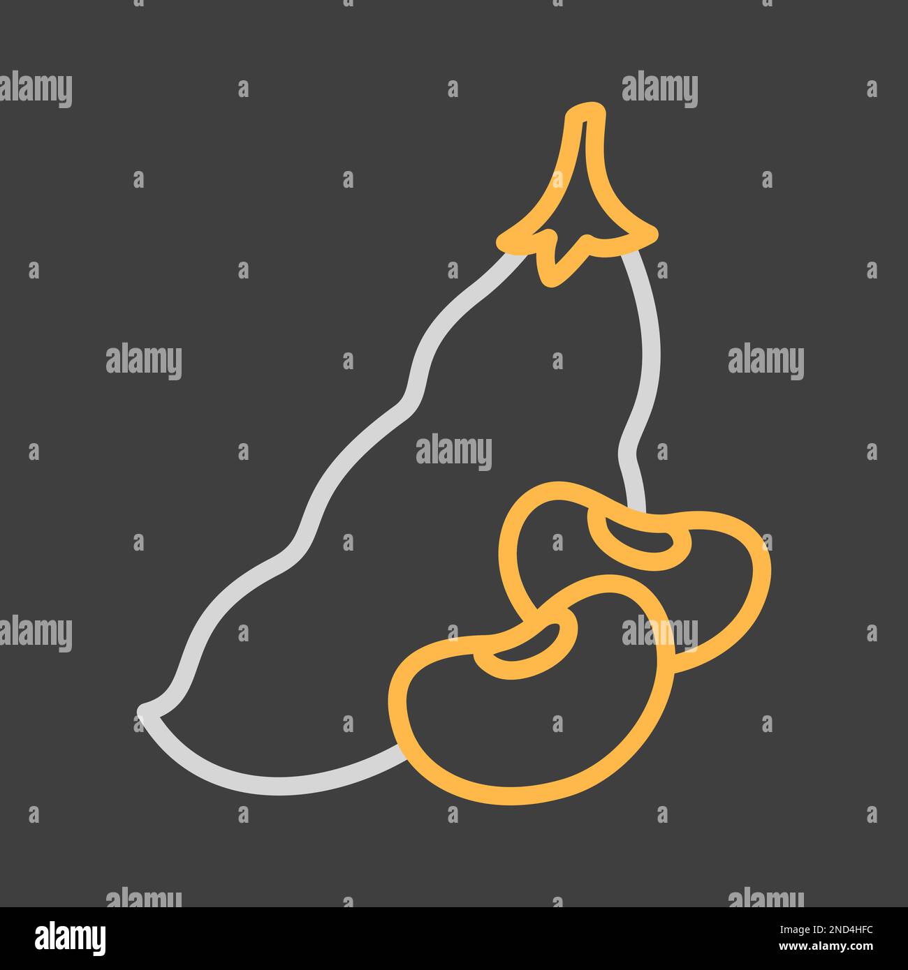 French bean isolated design vector on dark background icon. Vegetable sign. Graph symbol for