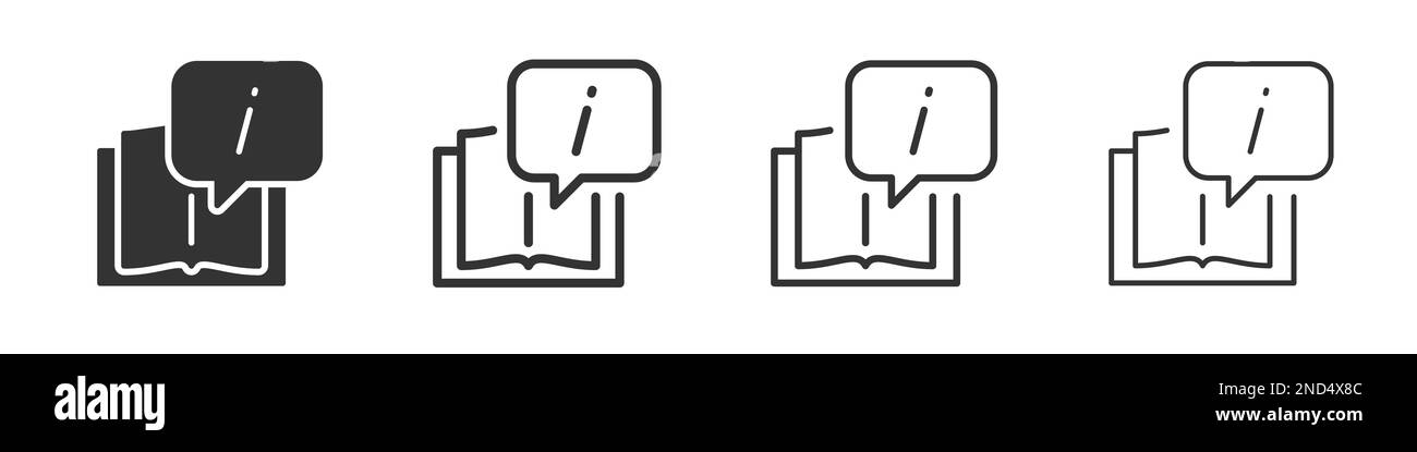 Help book icons collection in two different styles and different stroke ...