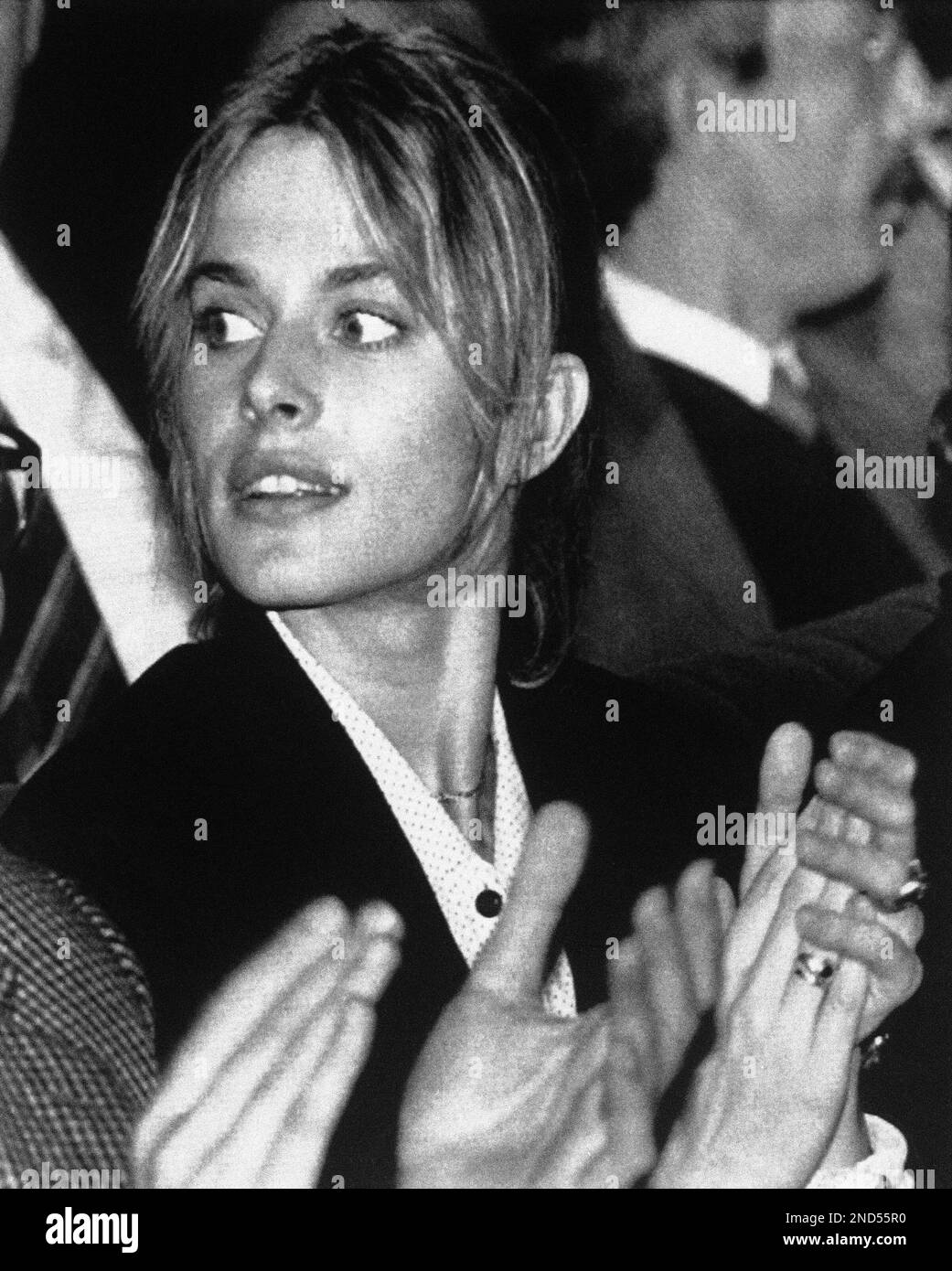 Nastassja Kinski attends ceremonies ending the 11th annual Cairo international Film Festival, Dec. 12, 1987. Ms. Kinski, star of such movies as "Tess" and "Paris Texas" was in Cairo with her Egyptian husband, Ibrahim Moussa, producer of Federico Fellini's movie "Intervista" a featured exhibit in the 11-day Festival. (AP Photo/Paola Crociani) Stock Photo