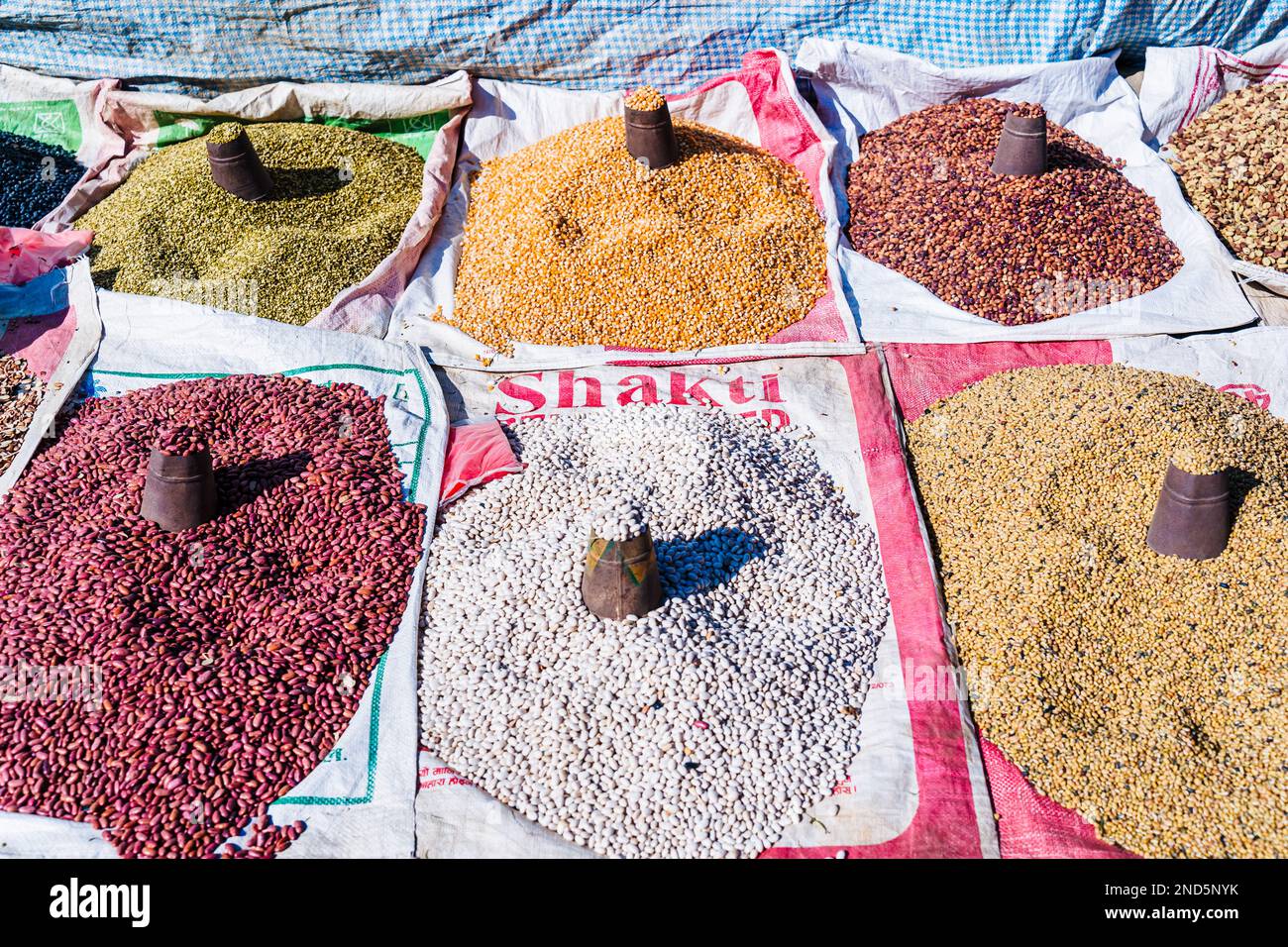 Nepali Beans,Pulses,Lentils,Corns and and other grains kept for sale in
