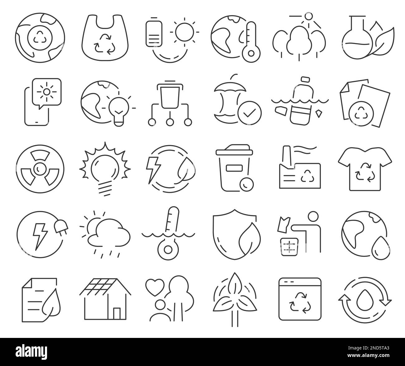 Ecology line icons collection. Thin outline icons pack. Vector ...