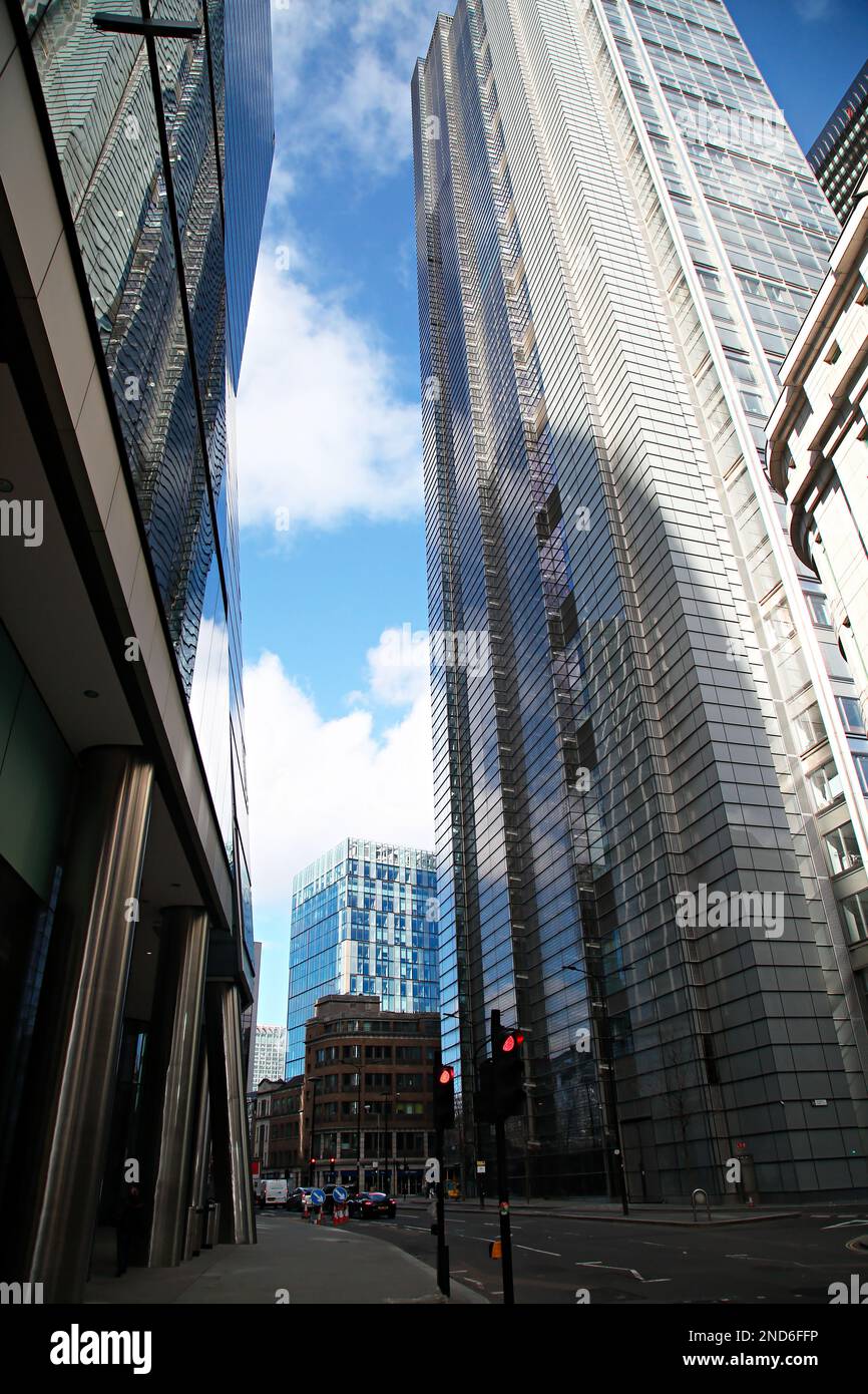 Road and modern buildings of London City Stock Photo - Alamy