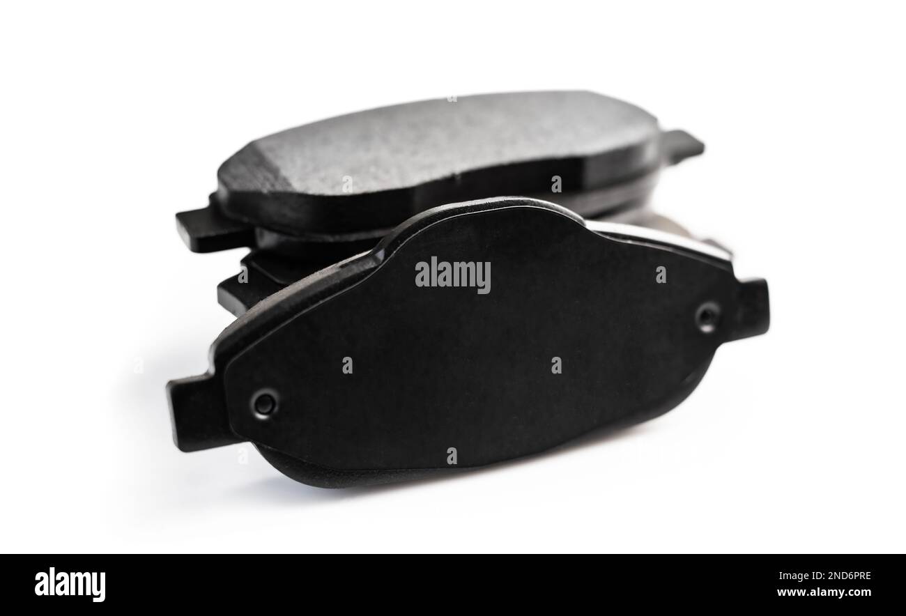 Brake pads on white background Stock Photo