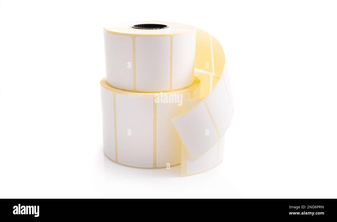 Roll with barcode stickers Stock Photo