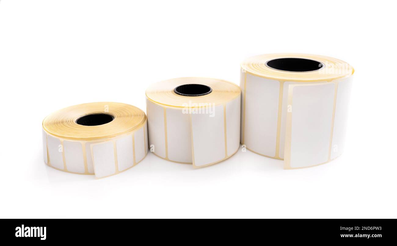 Roll with barcode stickers Stock Photo