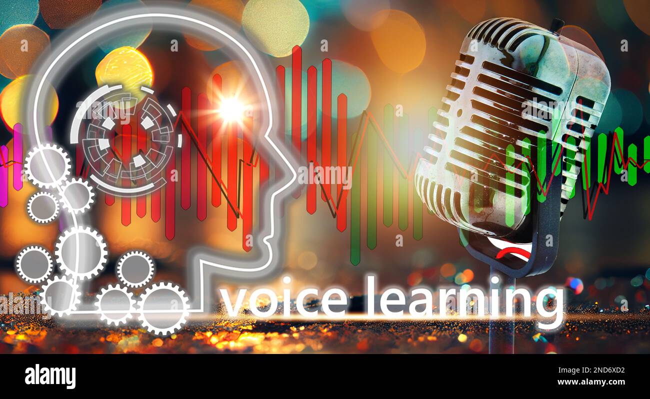 The concept of developing artificial intelligence to be able to learn human voices Stock Photo