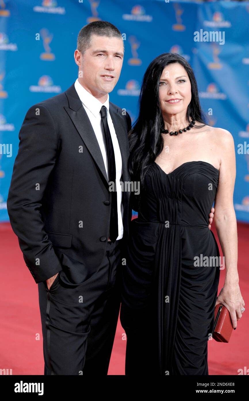 Matthew Fox and his wife Margherita Ronchi arrive at the 62nd Primetime