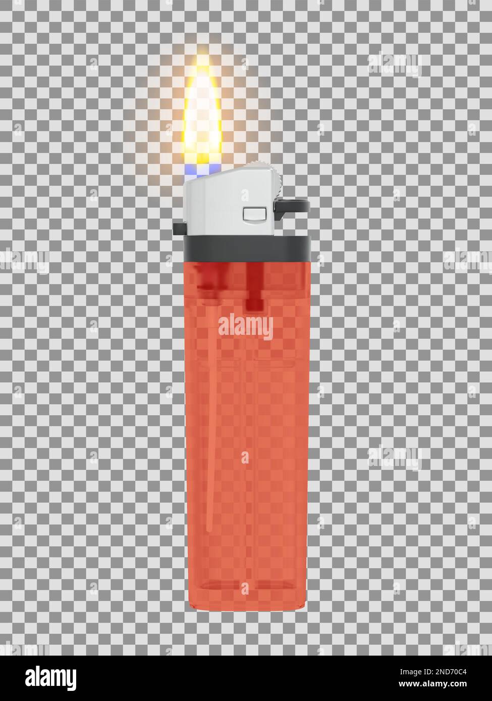 Plastic transparent lighter with lit flame Stock Vector Image & Art Alamy