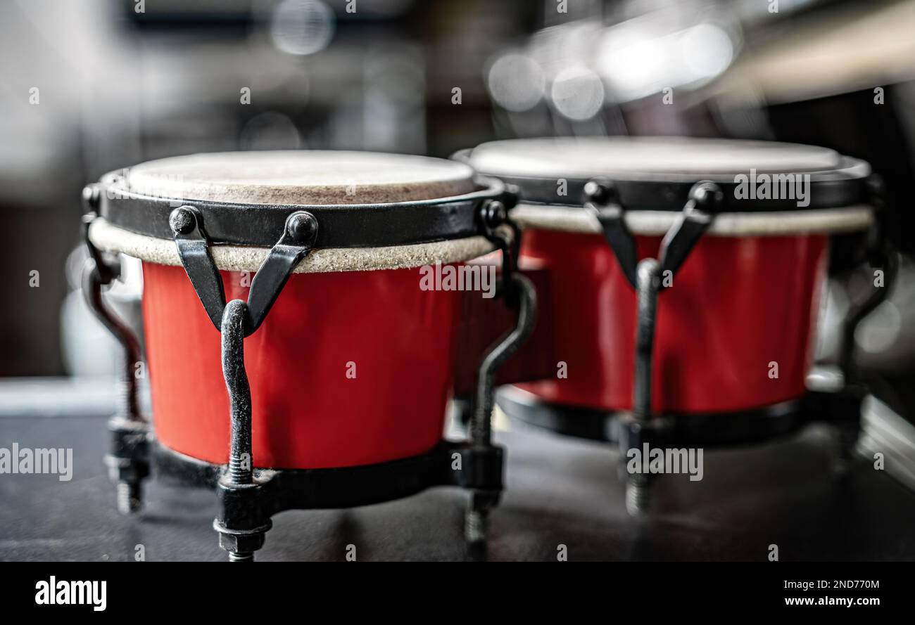 Drums in recording studio Stock Photo