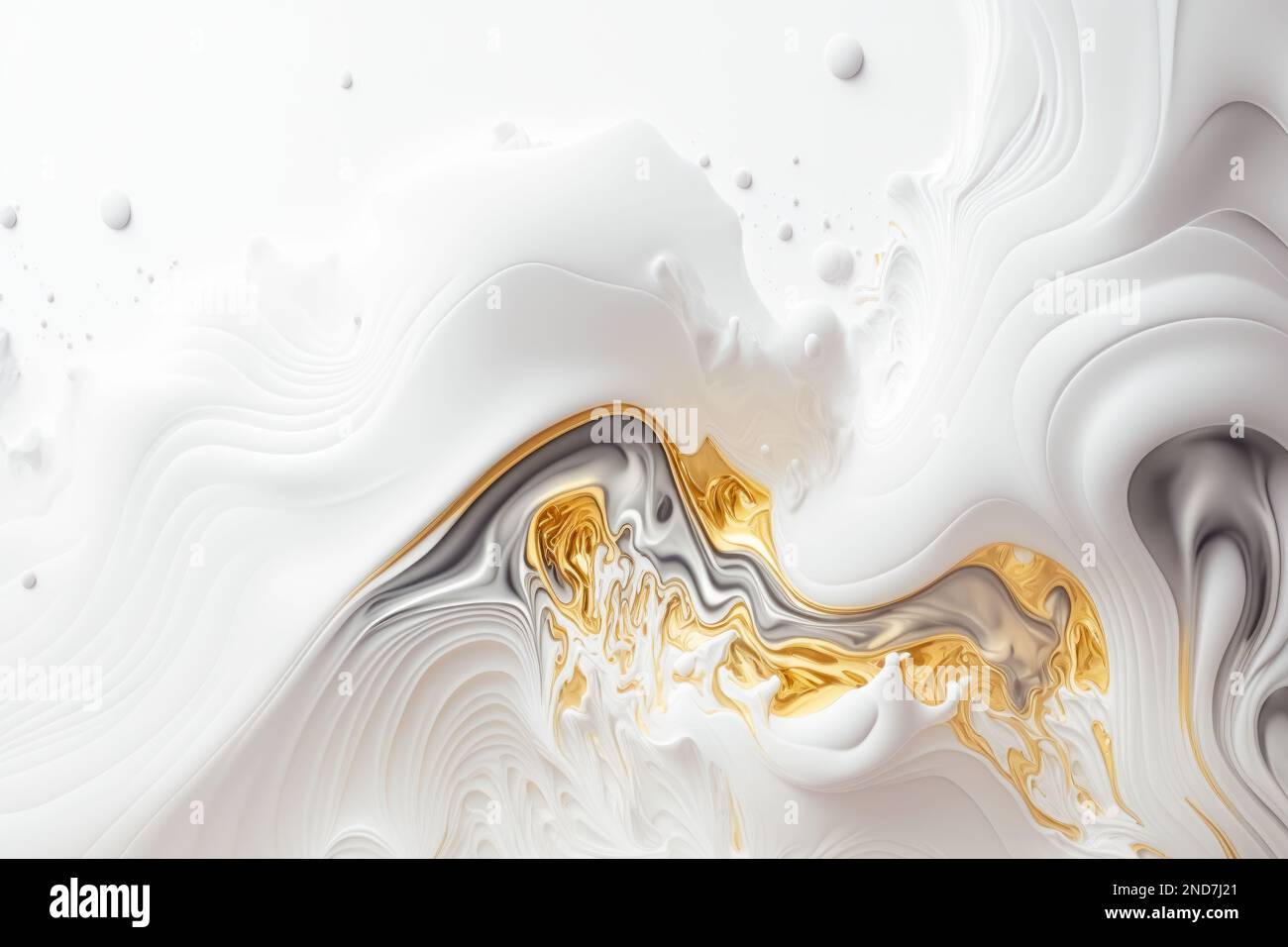 luxury white gold abstract art , resin alcohol ink abstract background