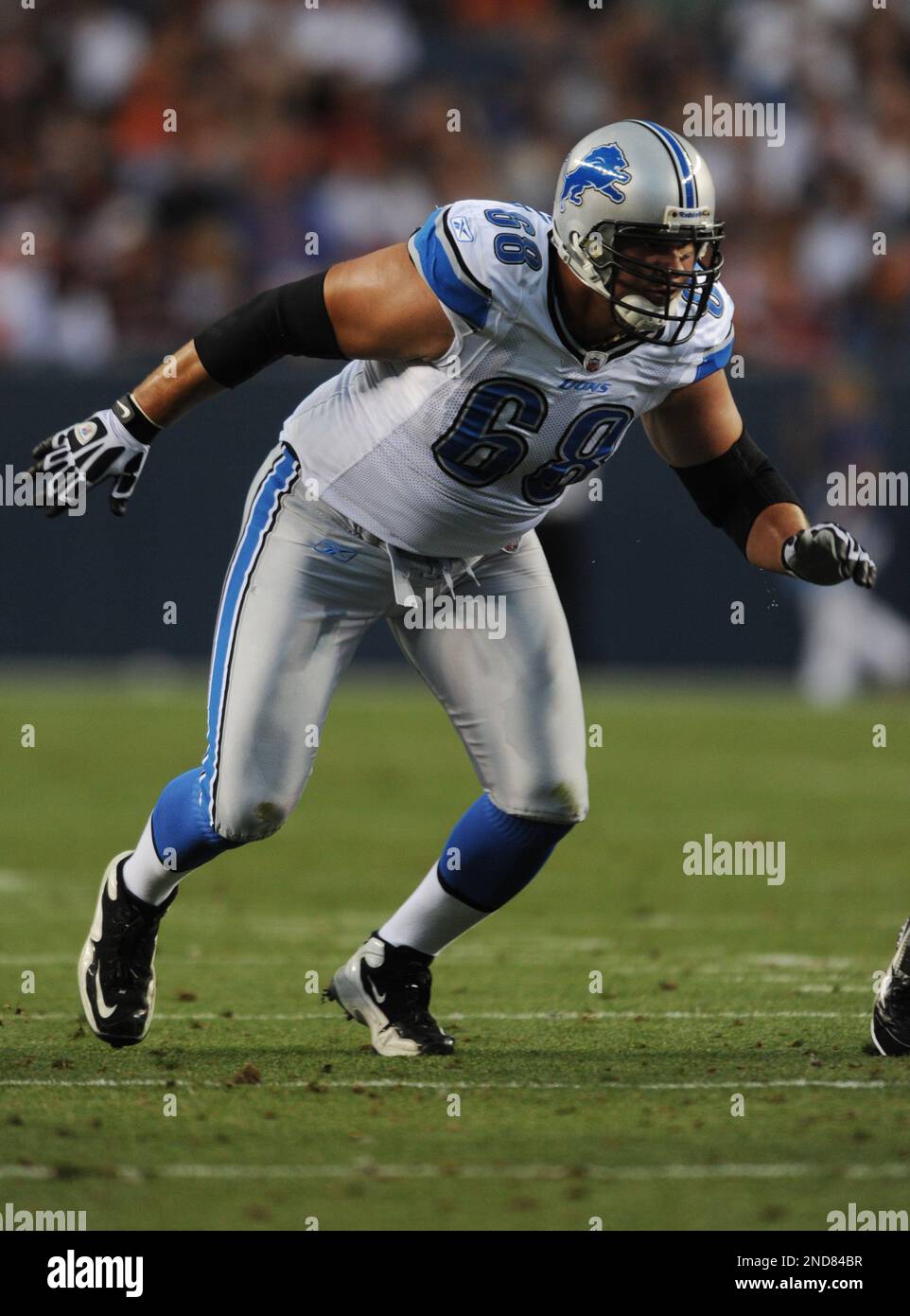 Detroit Lions offensive tackle Jon Jansen plays against the Denver Broncos  during the first half of a preseason NFL football game Saturday, Aug. 21,  2010, in Denver. (AP Photo/Jack Dempsey Stock Photo 