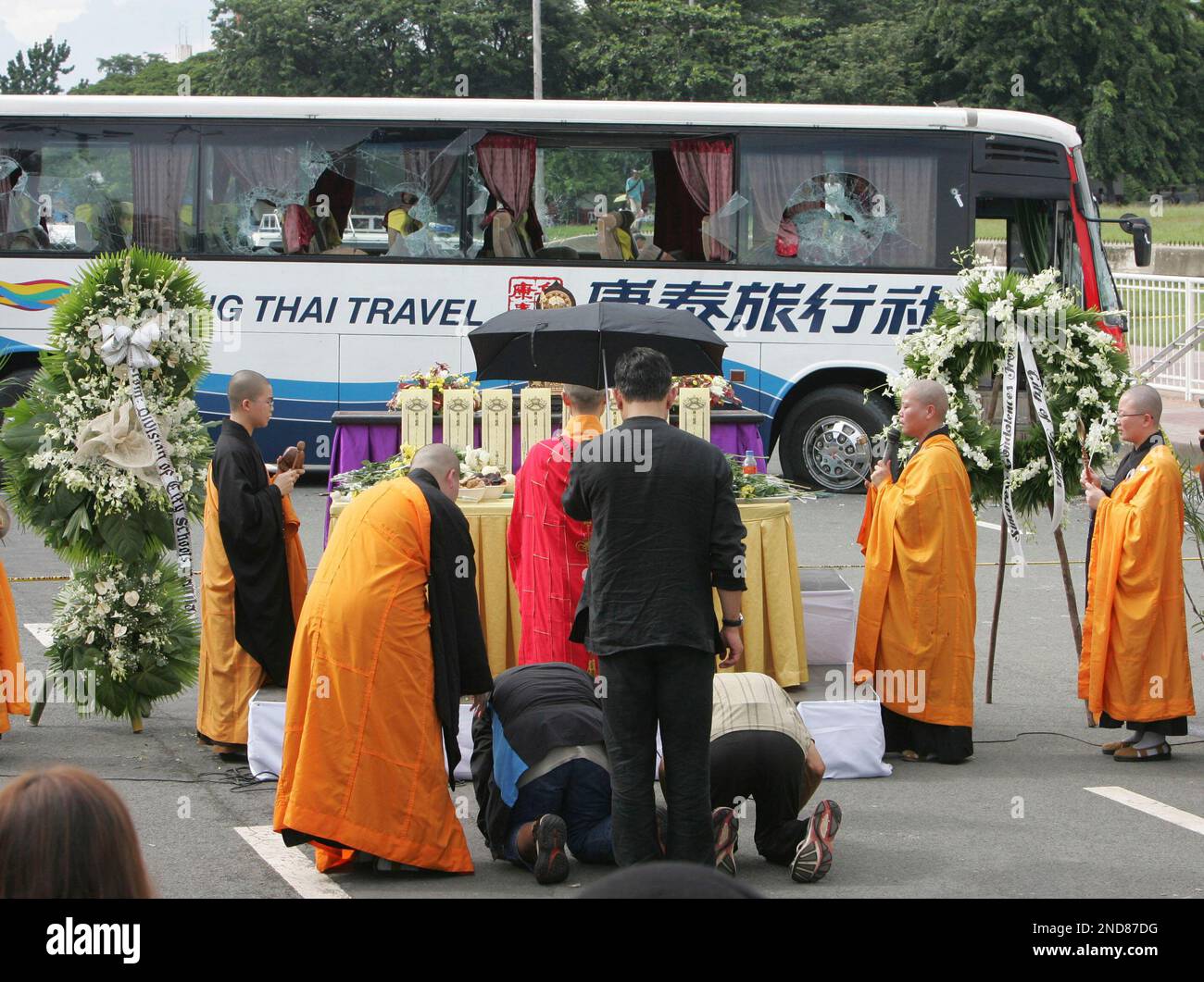 Relatives of the eight Hong Kong tourists who were killed in the