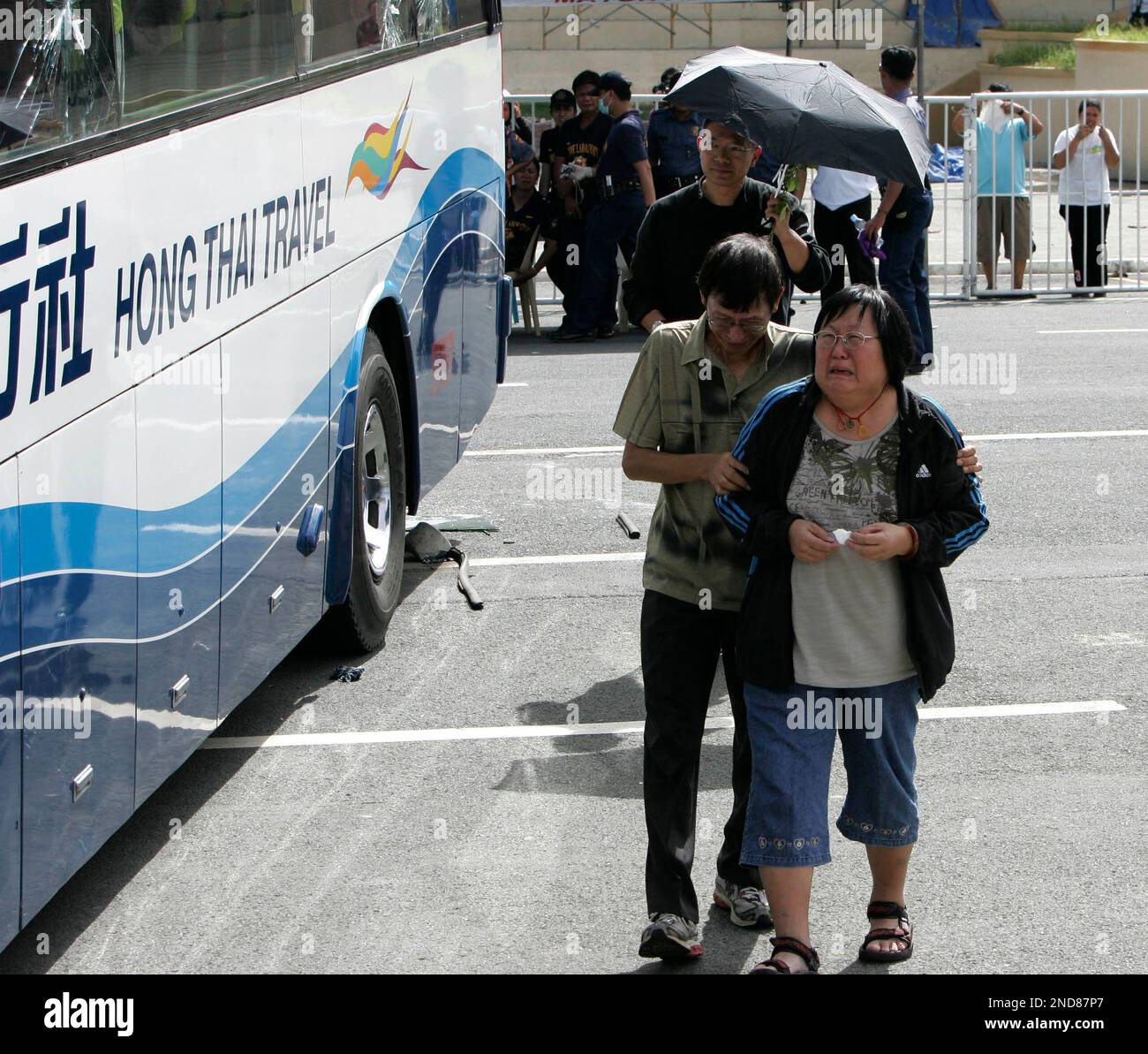 Relatives of the eight Hong Kong tourists who were killed in the