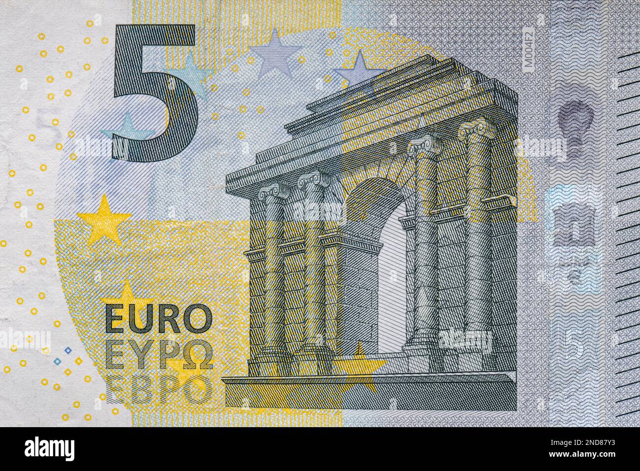 5 euro banknote close up, for business finance topics. World money ...