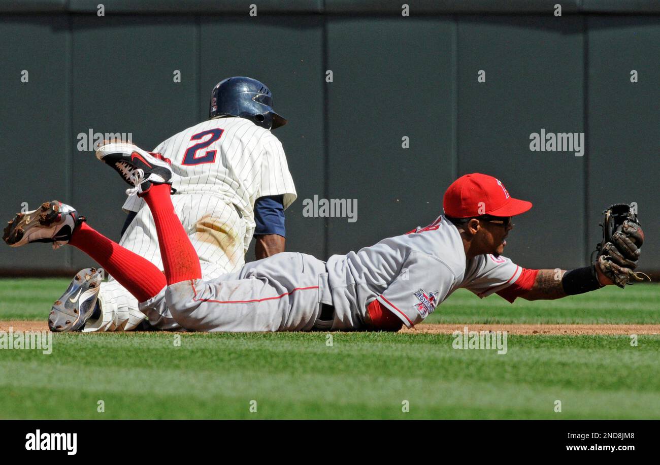 Minnesota Twins' Denard Span against the Cleveland Indians in a baseball  game Tuesday, April 20, 2010 in Minneapolis. (AP Photo/Jim Mone Stock Photo  - Alamy