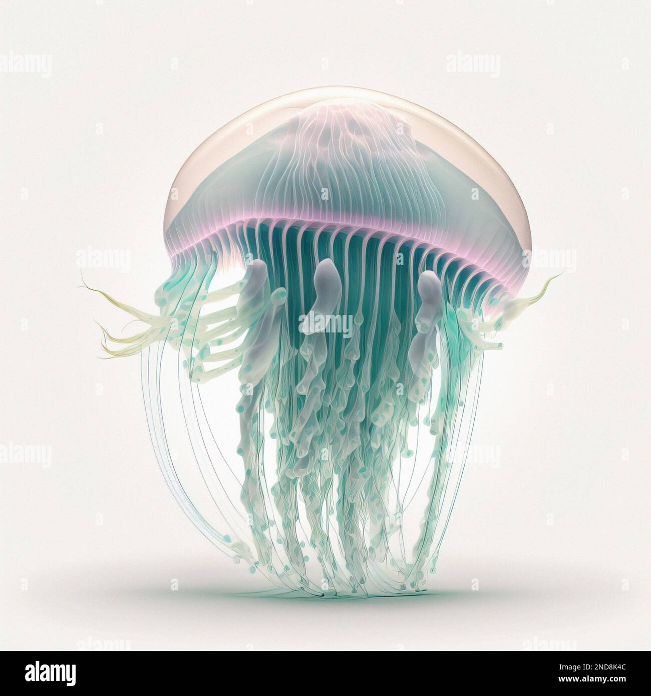 Jellyfish isolated on white background, 3D illustration. Download image Stock Photo