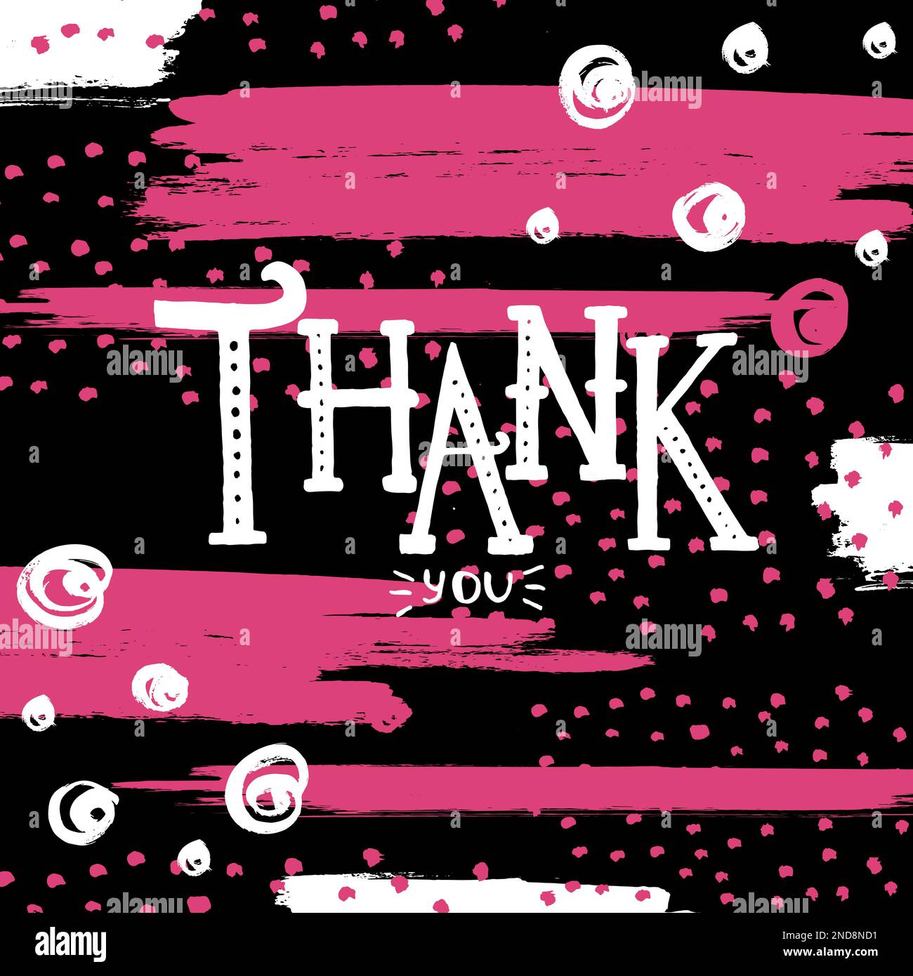 Thank You lettering. Vector illustration on modern brush background ...