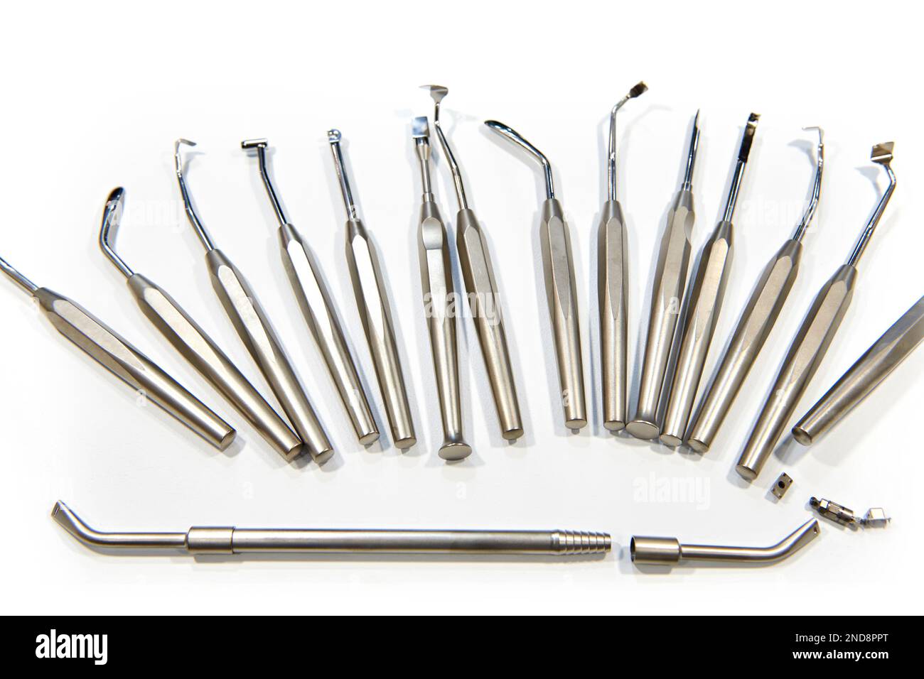 Dental instruments on white background isolated Stock Photo Alamy