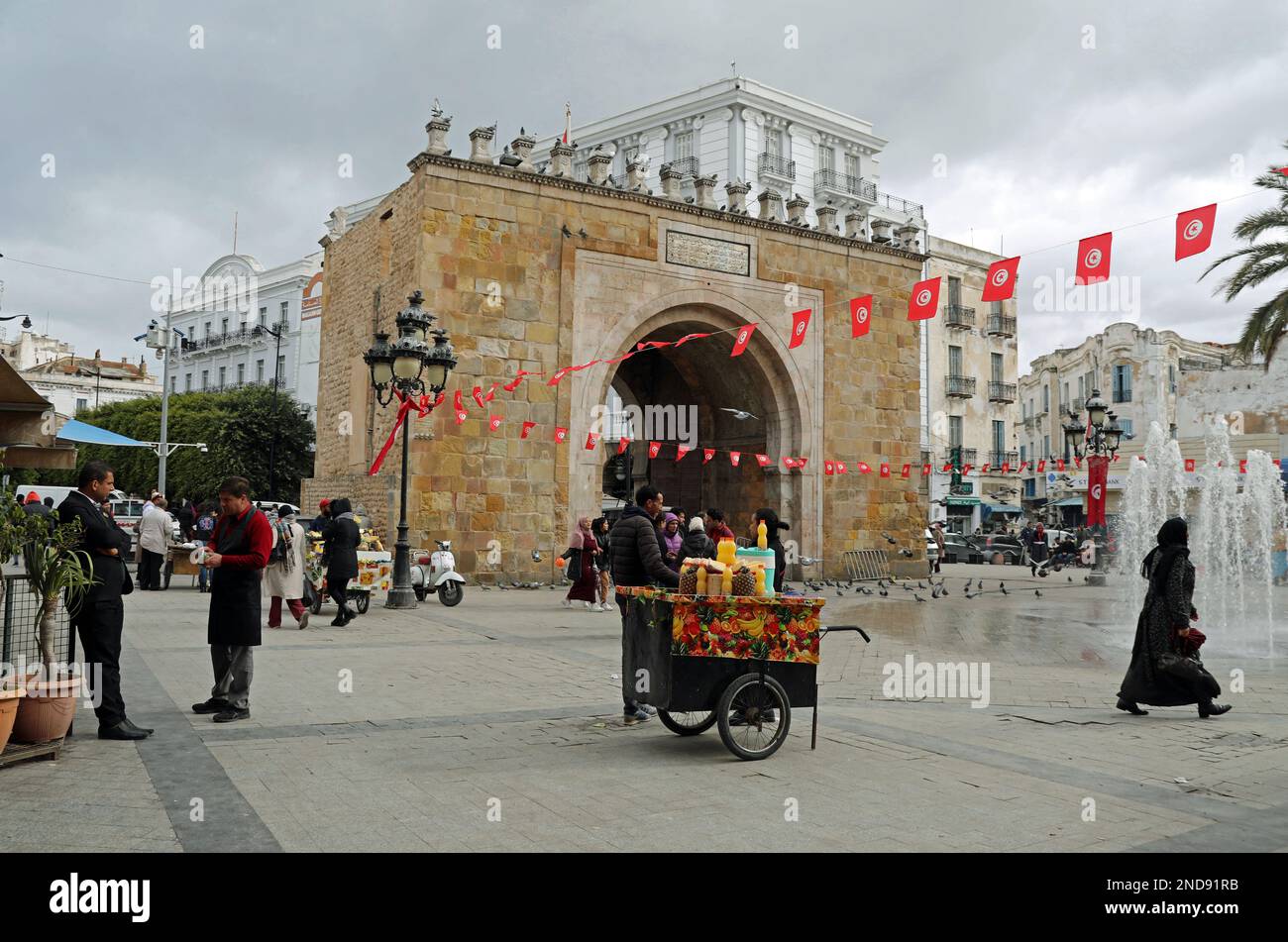 The Gate of France at Tunis Stock Photo
