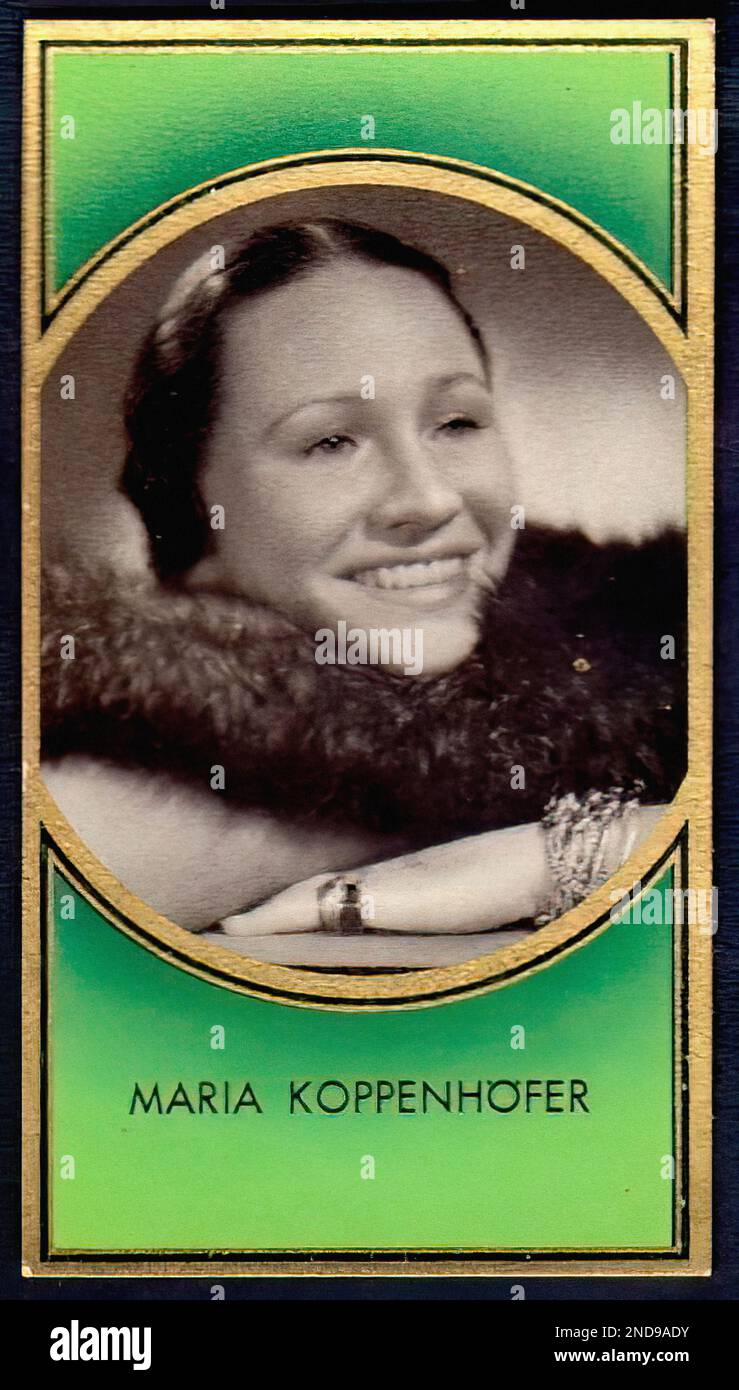 Portrait of Maria Koppenhöfer - Vintage German Cigarette Card Stock ...