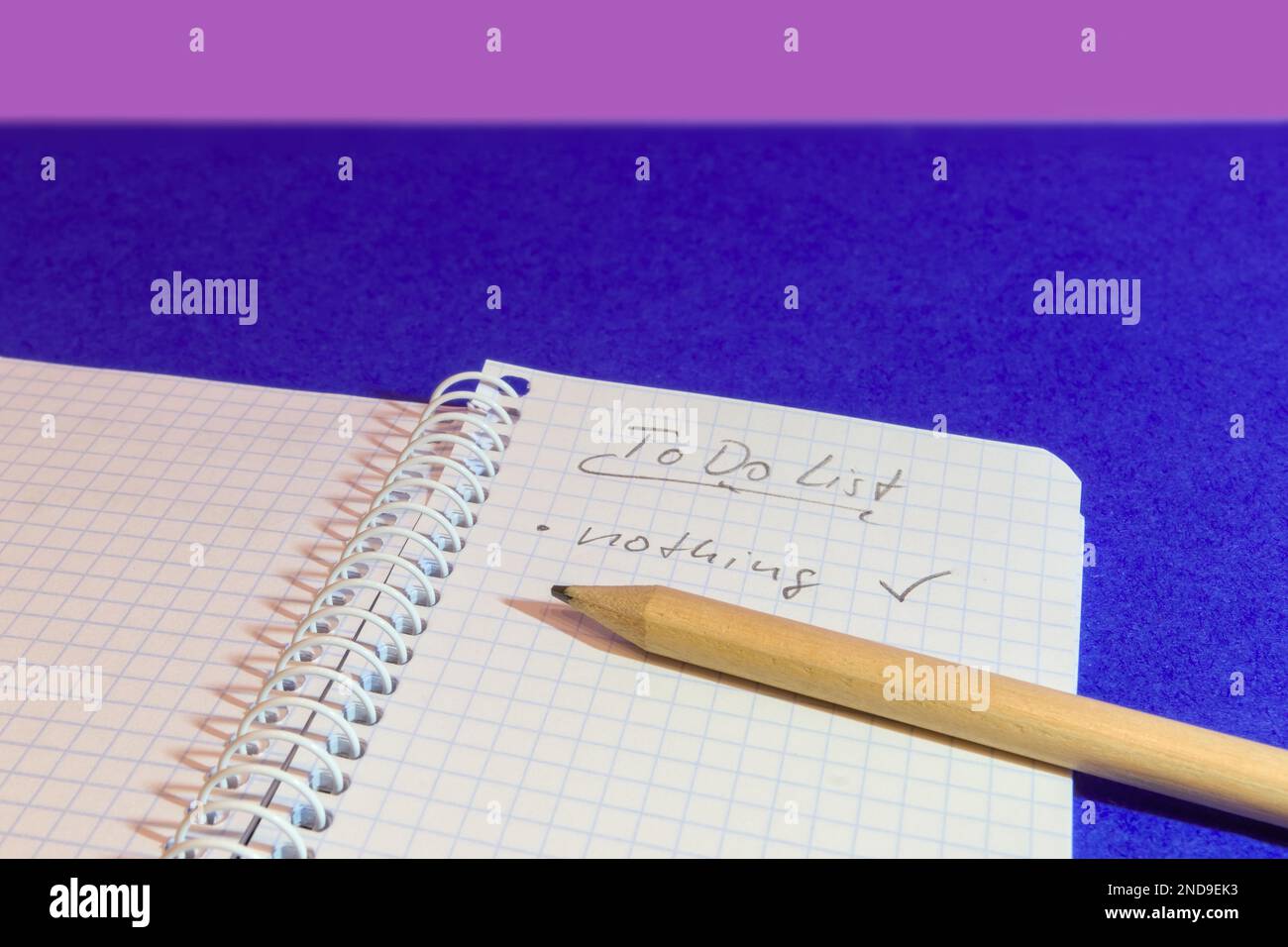 To do list for doing nothing. All done and ticked off Stock Photo Alamy